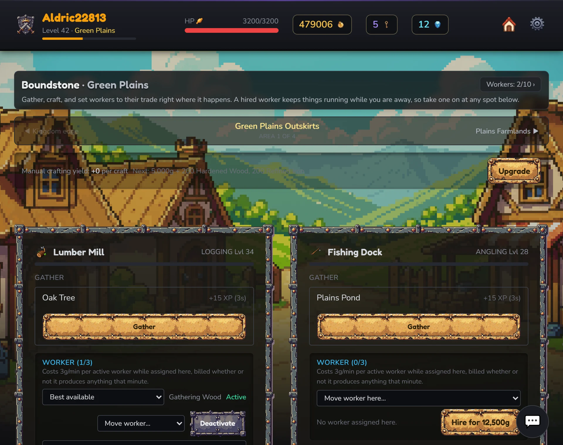 Train fourteen skills, then automate them: in-game screenshot
